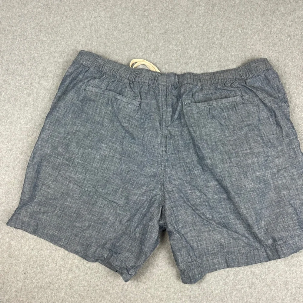 Free Assembly Mens Blue Chambray Drawstring Shorts‎ XL Elastic Waist Pocketed